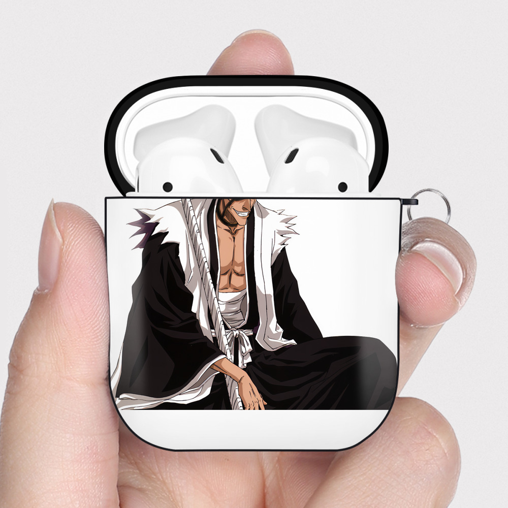 （画像用） ブリーチ ざらき けんぱち BLEACH Zaraki Kenpachi AirPods 第2世代保護ケース ハードシェル ブラック 耐衝撃・防指紋・カラビナ付き