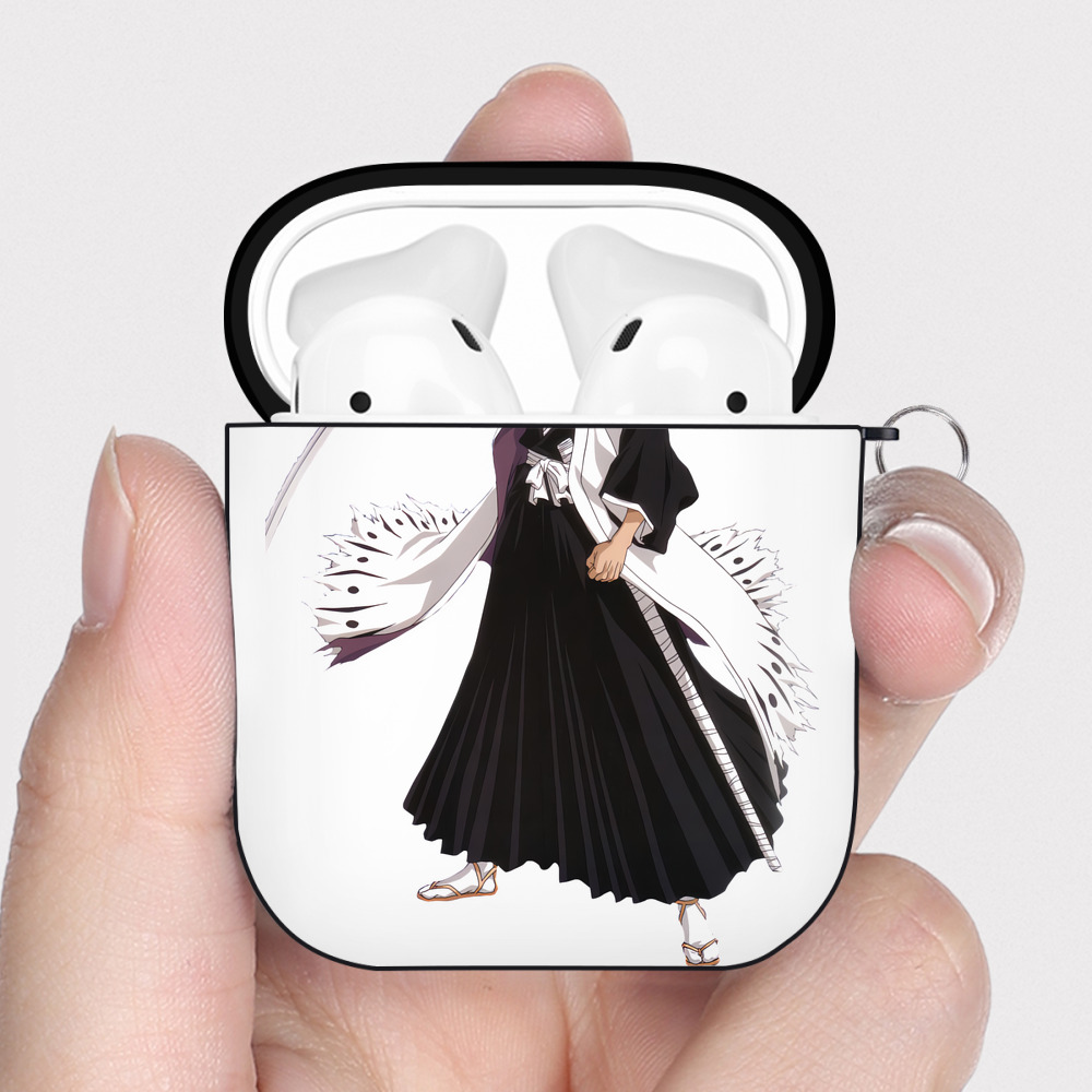 （画像用） ブリーチ ざらき けんぱち BLEACH Zaraki Kenpachi AirPods 第2世代保護ケース ハードシェル ブラック 耐衝撃・防指紋・カラビナ付き