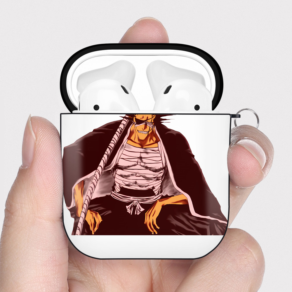 （画像用） ブリーチ ざらき けんぱち BLEACH Zaraki Kenpachi AirPods 第2世代保護ケース ハードシェル ブラック 耐衝撃・防指紋・カラビナ付き