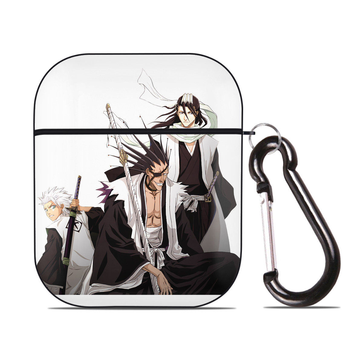 （画像用） ブリーチ ざらき けんぱち BLEACH Zaraki Kenpachi AirPods 第2世代保護ケース ハードシェル ブラック 耐衝撃・防指紋・カラビナ付き