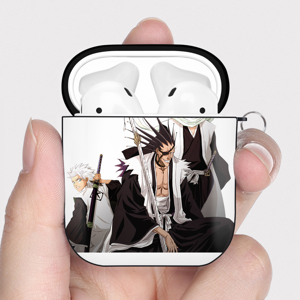 （画像用） ブリーチ ざらき けんぱち BLEACH Zaraki Kenpachi AirPods 第2世代保護ケース ハードシェル ブラック 耐衝撃・防指紋・カラビナ付き
