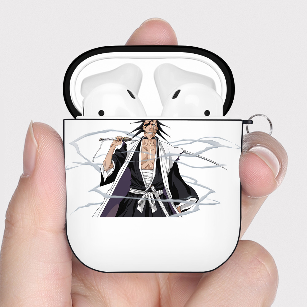 （画像用） ブリーチ ざらき けんぱち BLEACH Zaraki Kenpachi AirPods 第2世代保護ケース ハードシェル ブラック 耐衝撃・防指紋・カラビナ付き