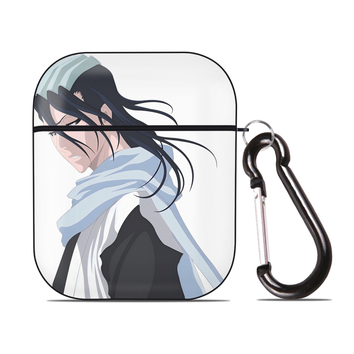 （画像用） ブリーチ くちき びゃくや BLEACH Kuchiki Byakuya AirPods 第2世代保護ケース ハードシェル ブラック 耐衝撃・防指紋・カラビナ付き
