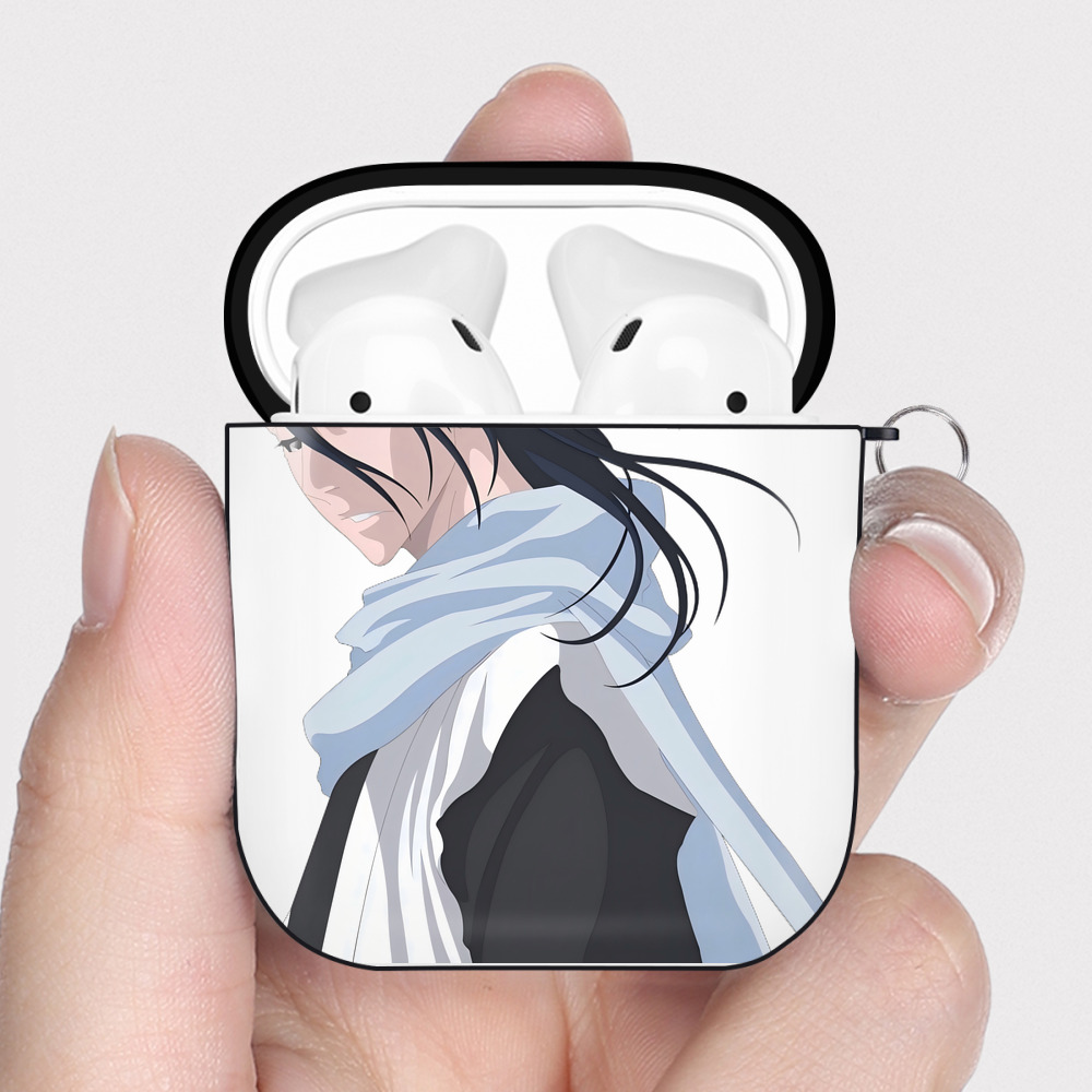 （画像用） ブリーチ くちき びゃくや BLEACH Kuchiki Byakuya AirPods 第2世代保護ケース ハードシェル ブラック 耐衝撃・防指紋・カラビナ付き