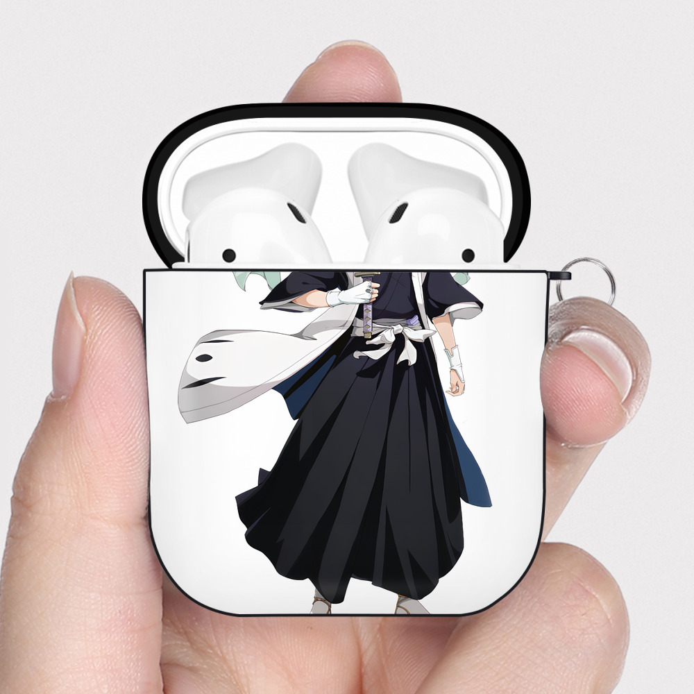 （画像用） ブリーチ くちき びゃくや BLEACH Kuchiki Byakuya AirPods 第2世代保護ケース ハードシェル ブラック 耐衝撃・防指紋・カラビナ付き