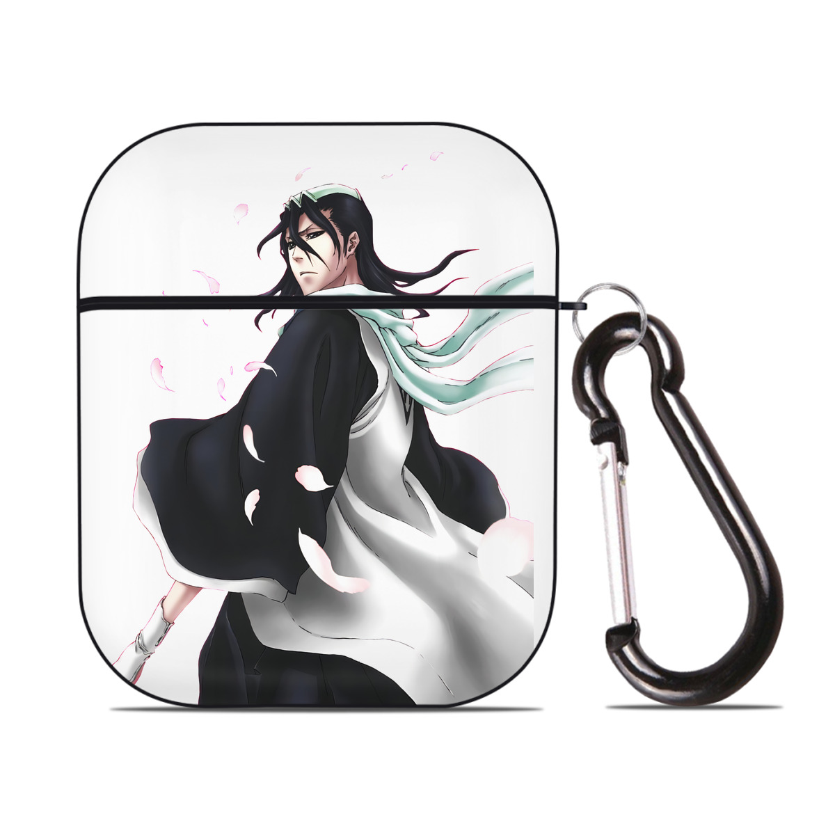 （画像用） ブリーチ くちき びゃくや BLEACH Kuchiki Byakuya AirPods 第2世代保護ケース ハードシェル ブラック 耐衝撃・防指紋・カラビナ付き