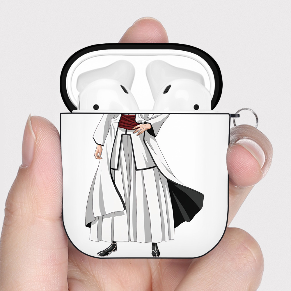 （画像用） ブリーチ 藍染 惣右介（あいぜん そうすけ） BLEACH Aizen Sousuke AirPods 第2世代保護ケース ハードシェル ブラック 耐衝撃・防指紋・カラビナ付き