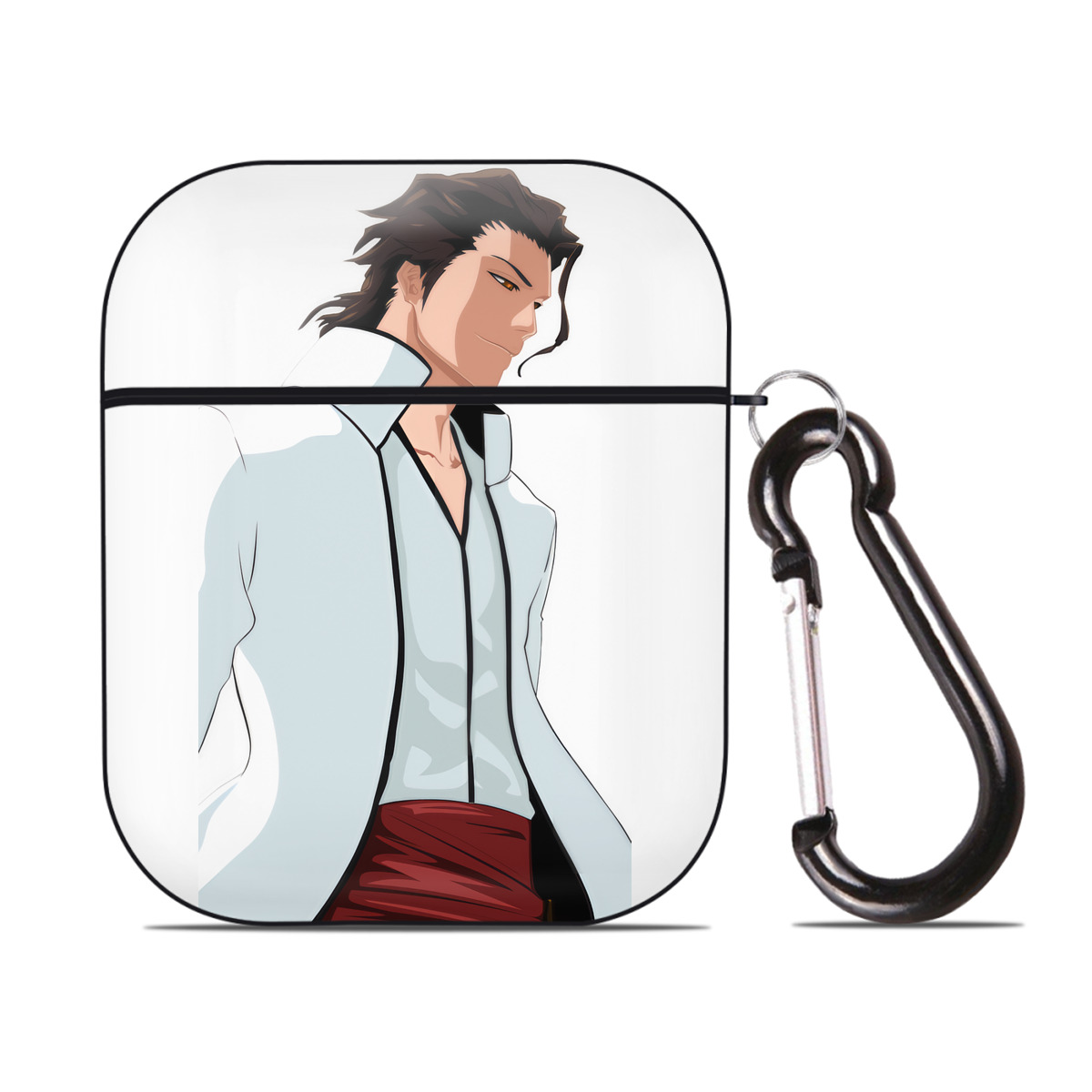 （画像用） ブリーチ 藍染 惣右介（あいぜん そうすけ） BLEACH Aizen Sousuke AirPods 第2世代保護ケース ハードシェル ブラック 耐衝撃・防指紋・カラビナ付き