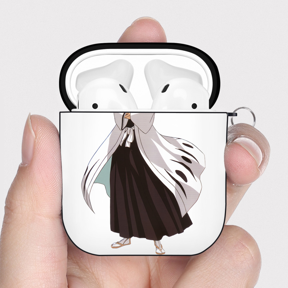 （画像用） ブリーチ 藍染 惣右介（あいぜん そうすけ） BLEACH Aizen Sousuke AirPods 第2世代保護ケース ハードシェル ブラック 耐衝撃・防指紋・カラビナ付き