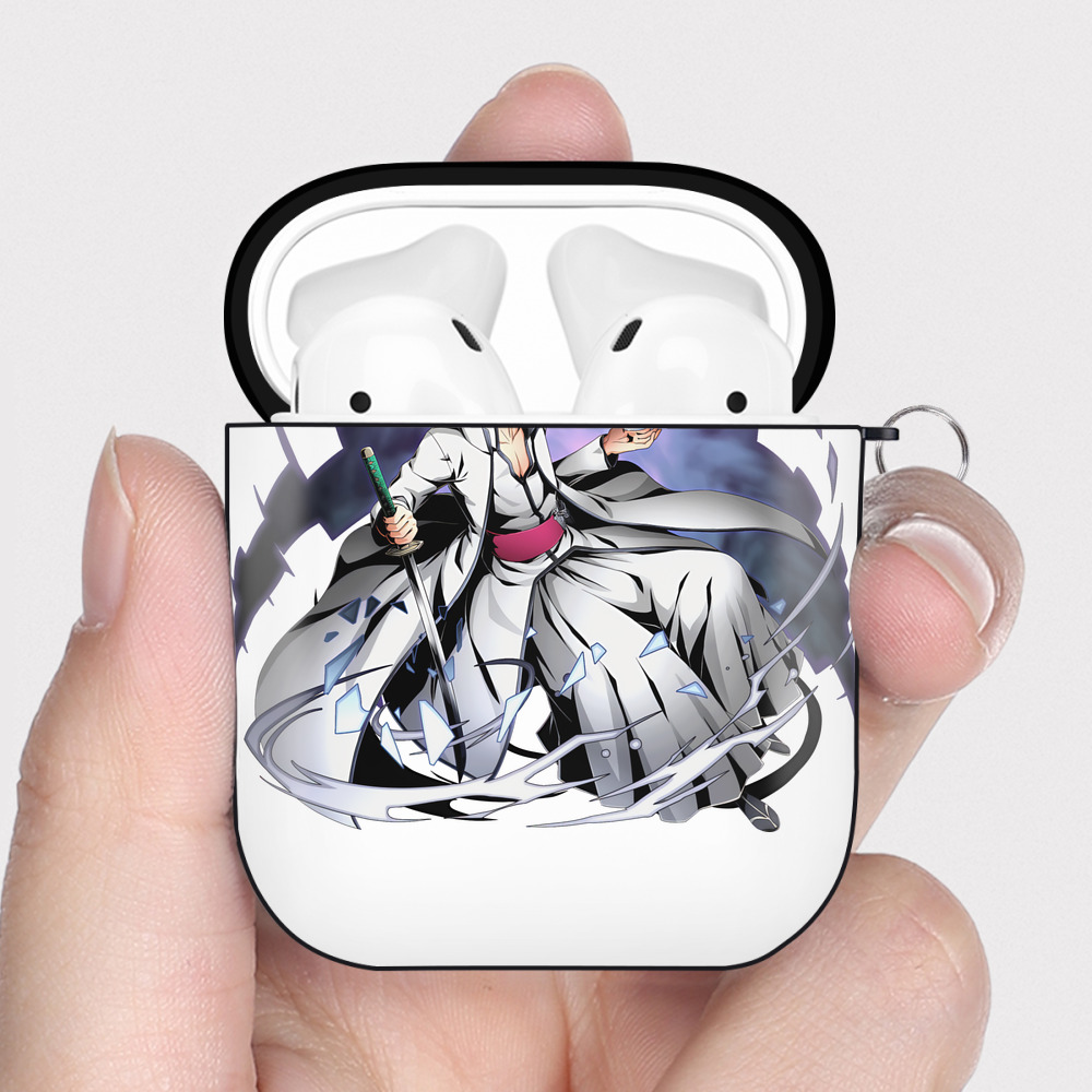 （画像用） ブリーチ 藍染 惣右介（あいぜん そうすけ） BLEACH Aizen Sousuke AirPods 第2世代保護ケース ハードシェル ブラック 耐衝撃・防指紋・カラビナ付き