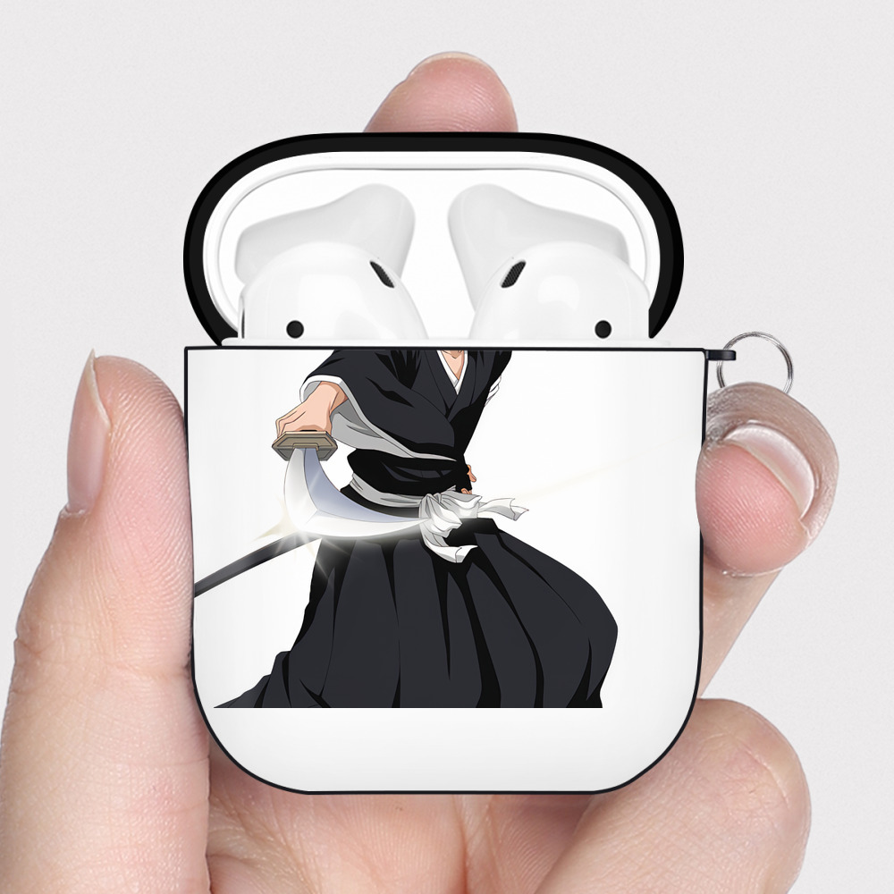 （画像用） ブリーチ 藍染 惣右介（あいぜん そうすけ） BLEACH Aizen Sousuke AirPods 第2世代保護ケース ハードシェル ブラック 耐衝撃・防指紋・カラビナ付き