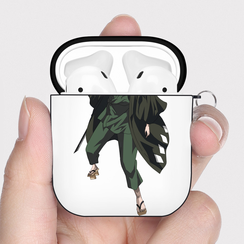（画像用） "ブリーチ 浦原 喜助（うらはら きすけ） BLEACH Urahara Kisuke " AirPods 第2世代保護ケース ハードシェル ブラック 耐衝撃・防指紋・カラビナ付き