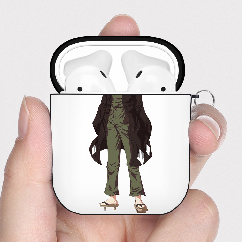 （画像用） "ブリーチ 浦原 喜助（うらはら きすけ） BLEACH Urahara Kisuke " AirPods 第2世代保護ケース ハードシェル ブラック 耐衝撃・防指紋・カラビナ付き