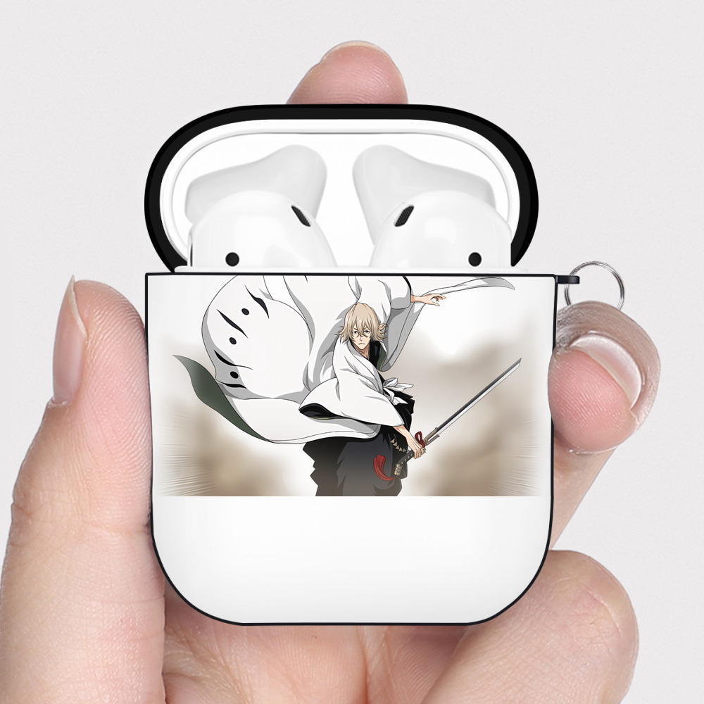 （画像用） "ブリーチ 浦原 喜助（うらはら きすけ） BLEACH Urahara Kisuke " AirPods 第2世代保護ケース ハードシェル ブラック 耐衝撃・防指紋・カラビナ付き