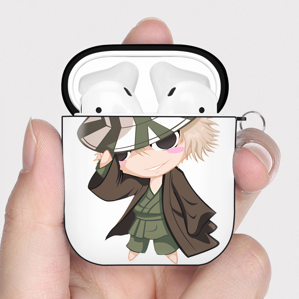 （画像用） "ブリーチ 浦原 喜助（うらはら きすけ） BLEACH Urahara Kisuke " AirPods 第2世代保護ケース ハードシェル ブラック 耐衝撃・防指紋・カラビナ付き