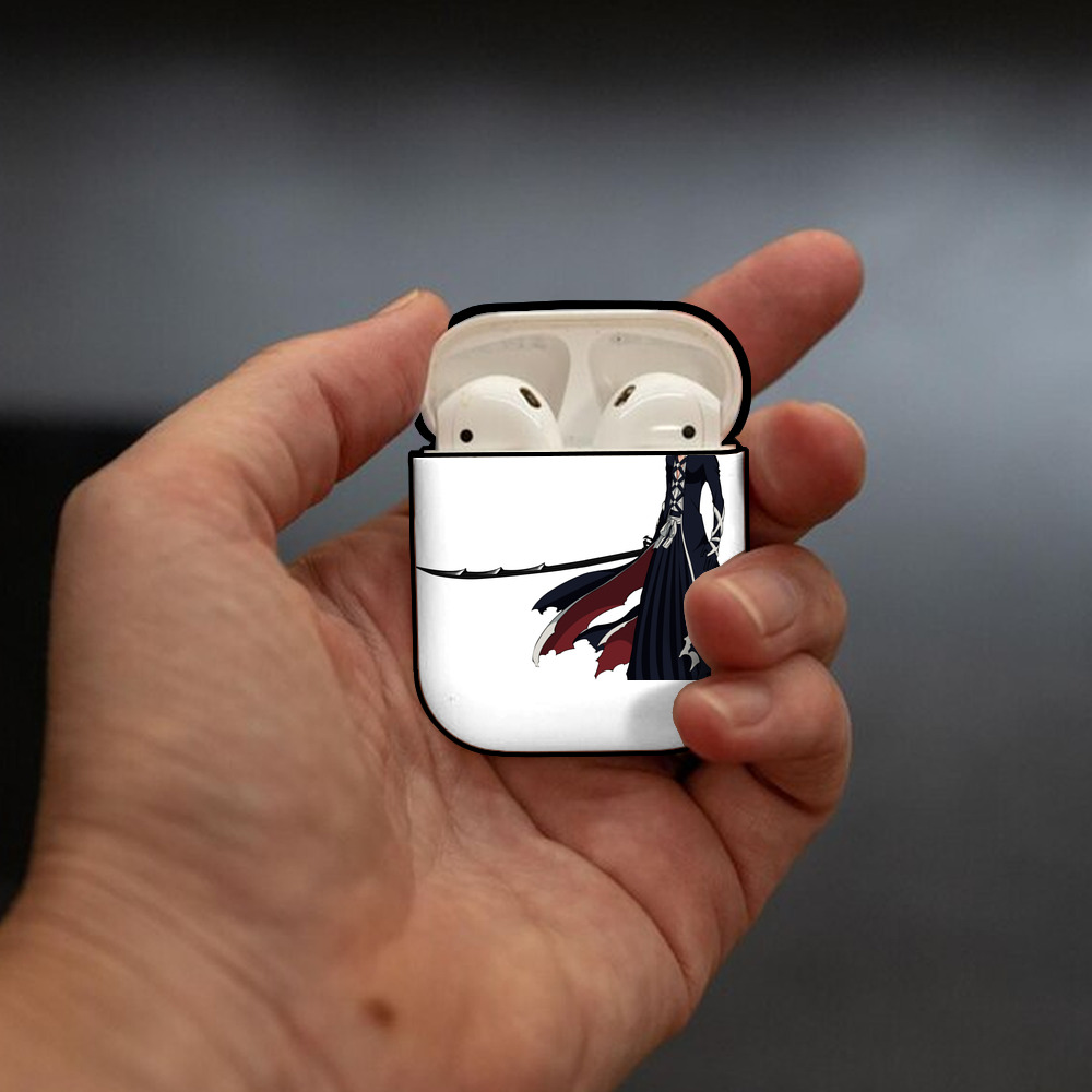 ブリーチ 黒崎一護（くろさき いちご）BLEACH Kurosaki Ichigo AirPods 第2世代保護ケース ハードシェル ブラック 耐衝撃・防指紋・カラビナ付き