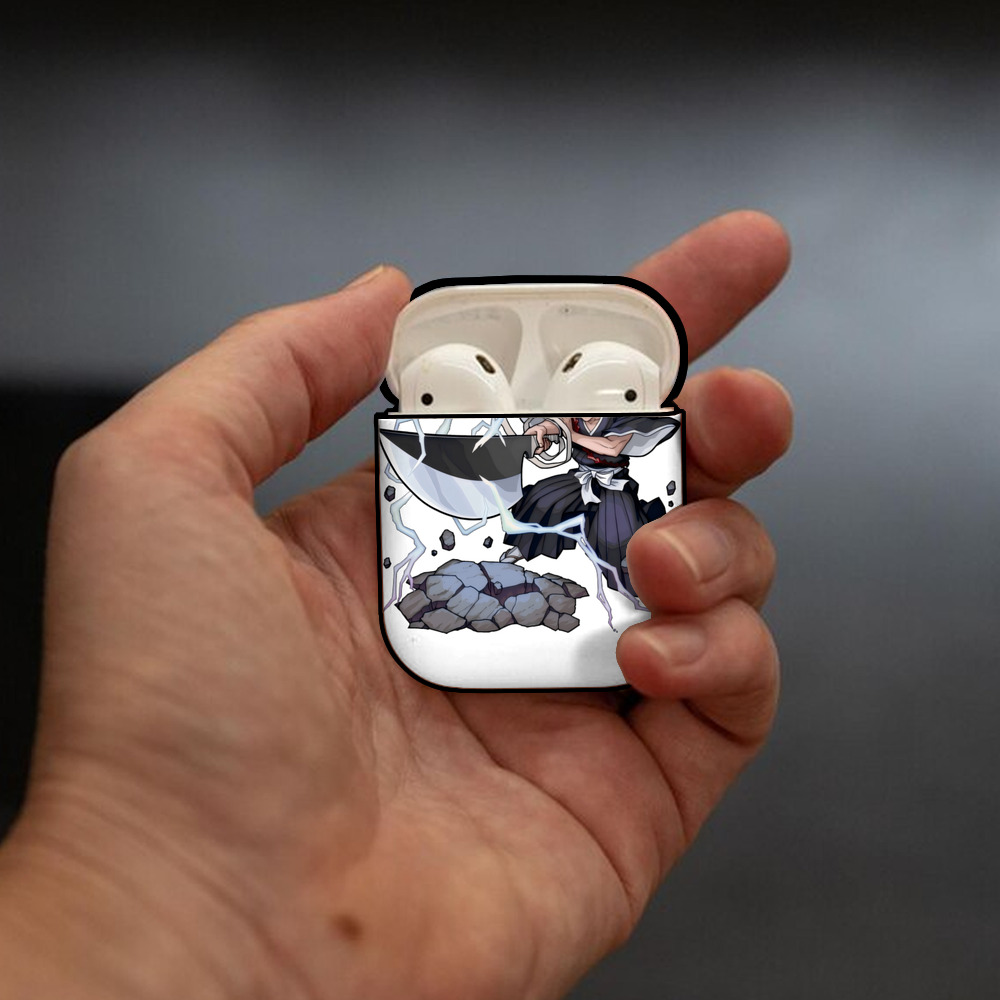 ブリーチ 黒崎一護（くろさき いちご）BLEACH Kurosaki Ichigo AirPods 第2世代保護ケース ハードシェル ブラック 耐衝撃・防指紋・カラビナ付き