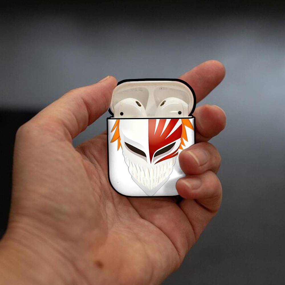 ブリーチ 黒崎一護（くろさき いちご）BLEACH Kurosaki Ichigo AirPods 第2世代保護ケース ハードシェル ブラック 耐衝撃・防指紋・カラビナ付き
