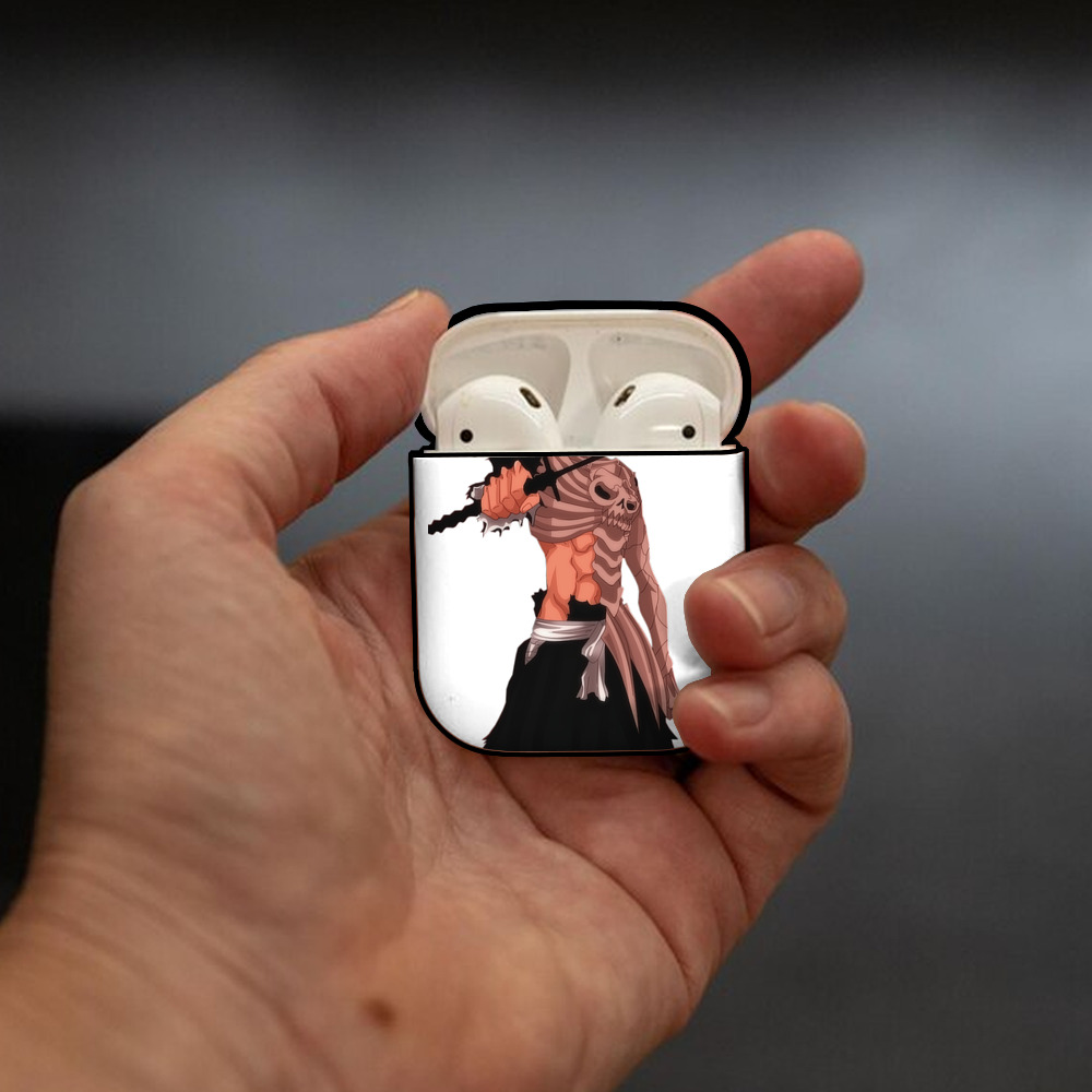 ブリーチ 黒崎一護（くろさき いちご）BLEACH Kurosaki Ichigo AirPods 第2世代保護ケース ハードシェル ブラック 耐衝撃・防指紋・カラビナ付き