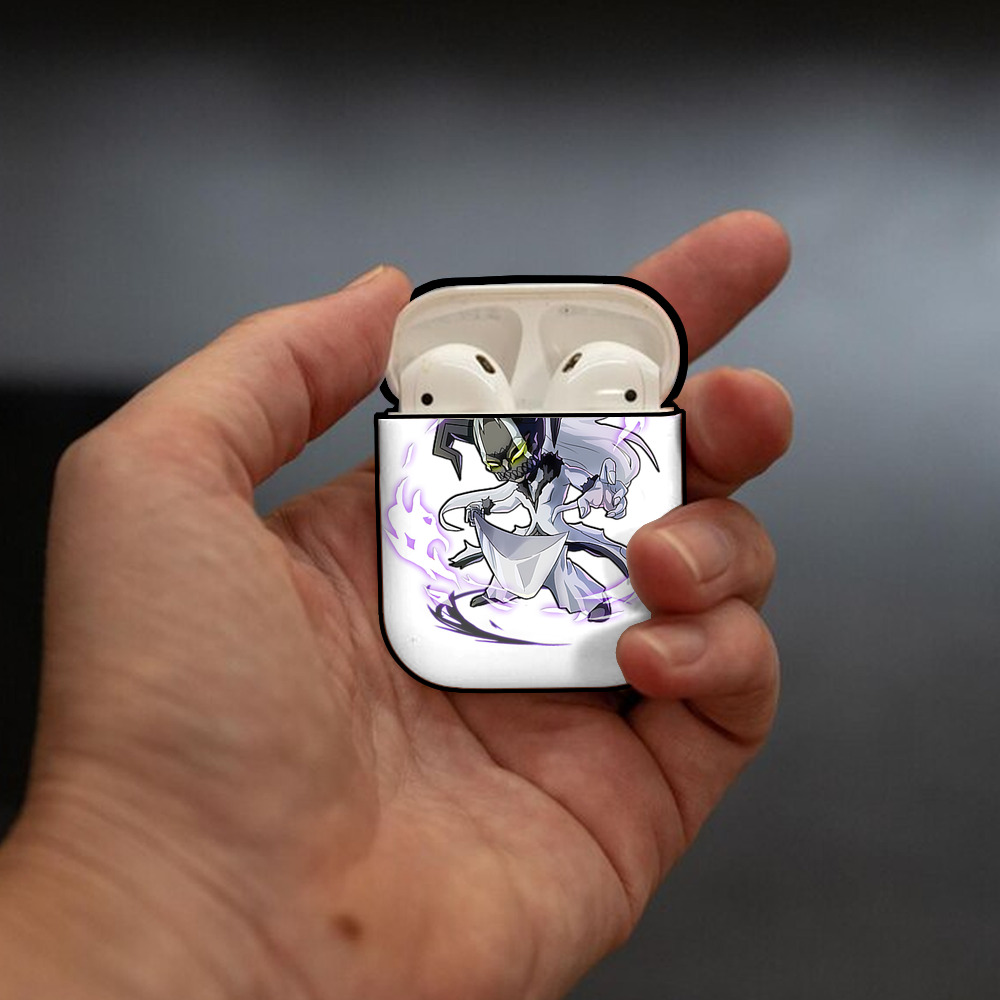 ブリーチ 黒崎一護（くろさき いちご）BLEACH Kurosaki Ichigo AirPods 第2世代保護ケース ハードシェル ブラック 耐衝撃・防指紋・カラビナ付き