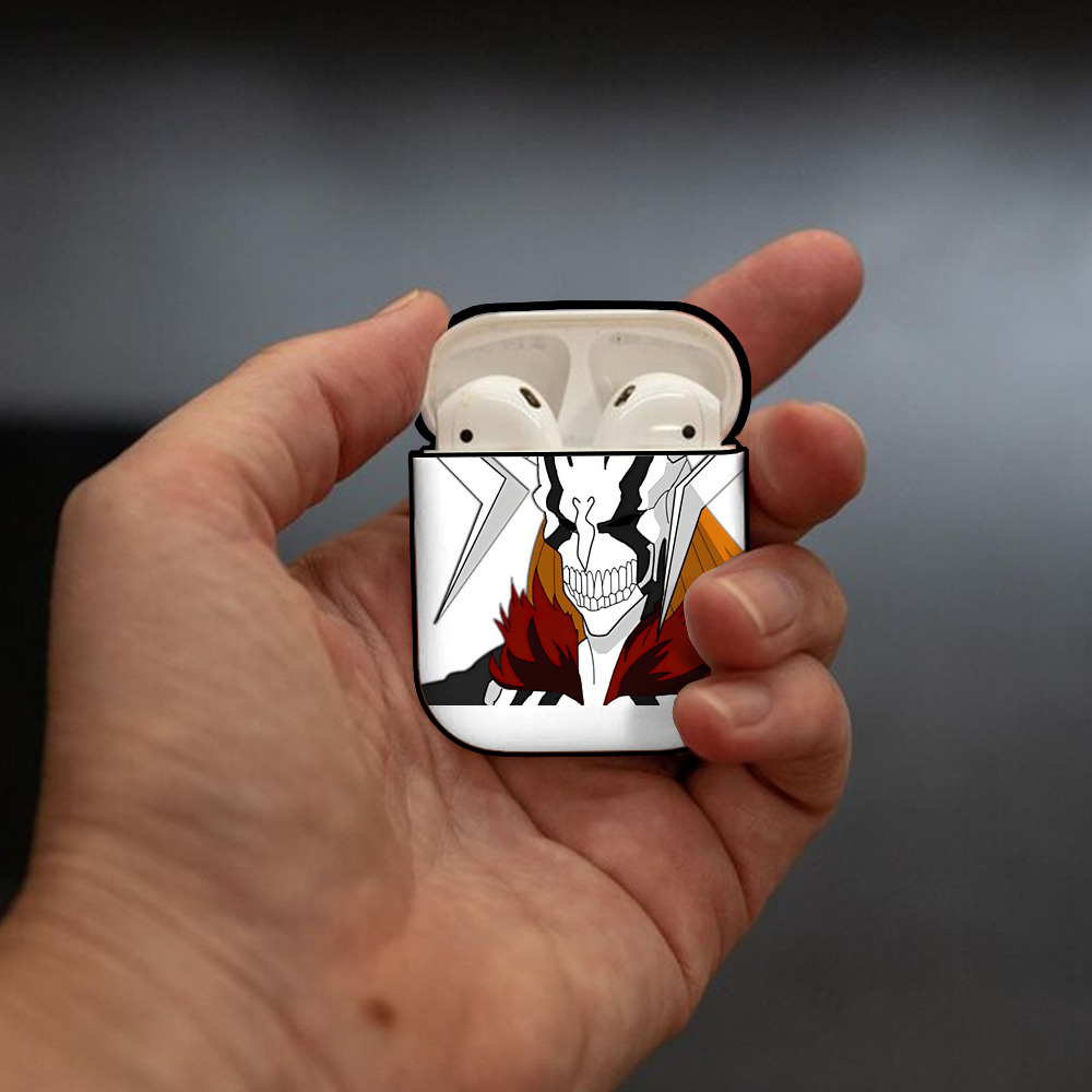 ブリーチ 黒崎一護（くろさき いちご）BLEACH Kurosaki Ichigo AirPods 第2世代保護ケース ハードシェル ブラック 耐衝撃・防指紋・カラビナ付き