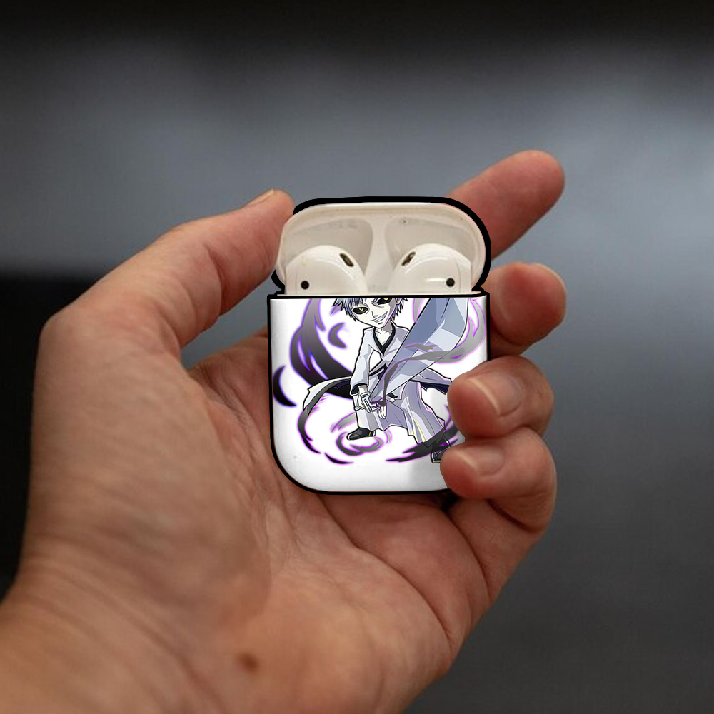 ブリーチ 黒崎一護（くろさき いちご）BLEACH Kurosaki Ichigo AirPods 第2世代保護ケース ハードシェル ブラック 耐衝撃・防指紋・カラビナ付き