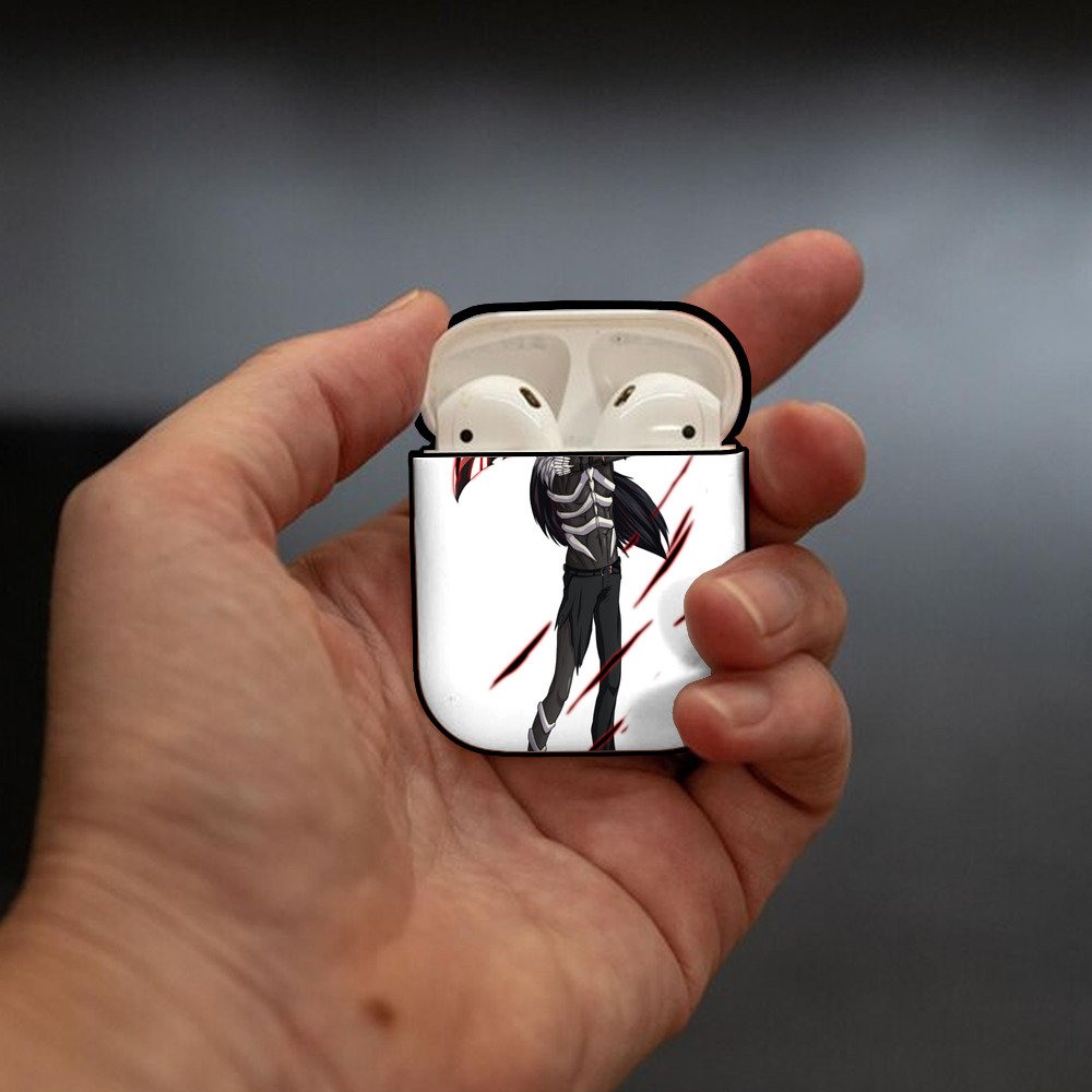 ブリーチ 黒崎一護（くろさき いちご）BLEACH Kurosaki Ichigo AirPods 第2世代保護ケース ハードシェル ブラック 耐衝撃・防指紋・カラビナ付き