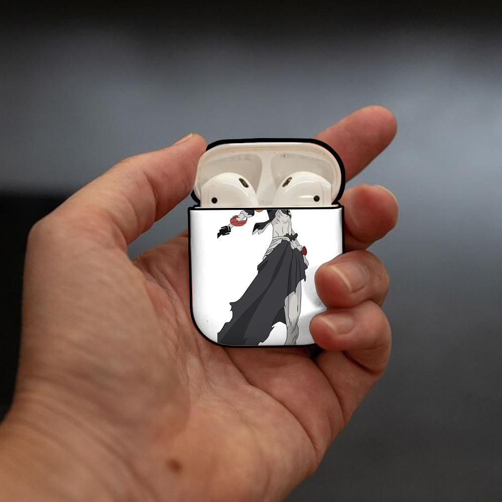 ブリーチ 黒崎一護（くろさき いちご）BLEACH Kurosaki Ichigo AirPods 第2世代保護ケース ハードシェル ブラック 耐衝撃・防指紋・カラビナ付き