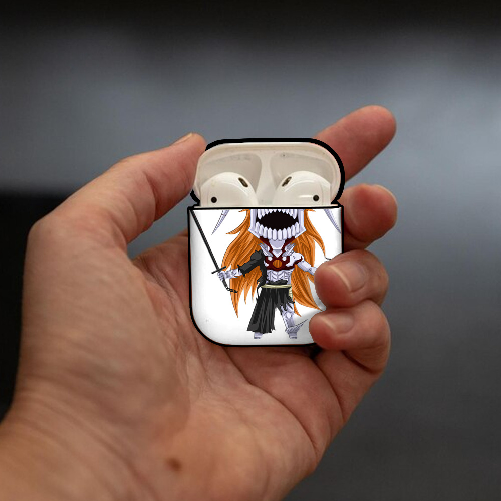 ブリーチ 黒崎一護（くろさき いちご）BLEACH Kurosaki Ichigo AirPods 第2世代保護ケース ハードシェル ブラック 耐衝撃・防指紋・カラビナ付き