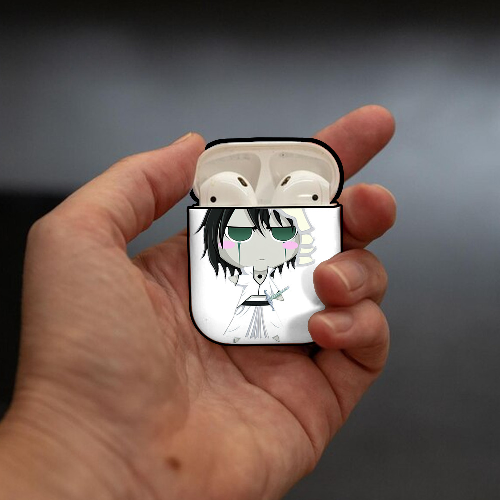 ブリーチ ウルキオラ·シファー BLEACH Ulquiorra cifer AirPods 第2世代保護ケース ハードシェル ブラック 耐衝撃・防指紋・カラビナ付き