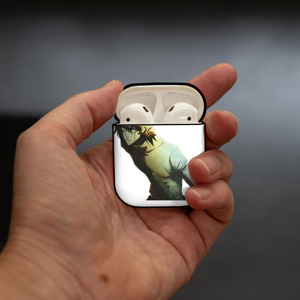 ブリーチ ウルキオラ·シファー BLEACH Ulquiorra cifer AirPods 第2世代保護ケース ハードシェル ブラック 耐衝撃・防指紋・カラビナ付き