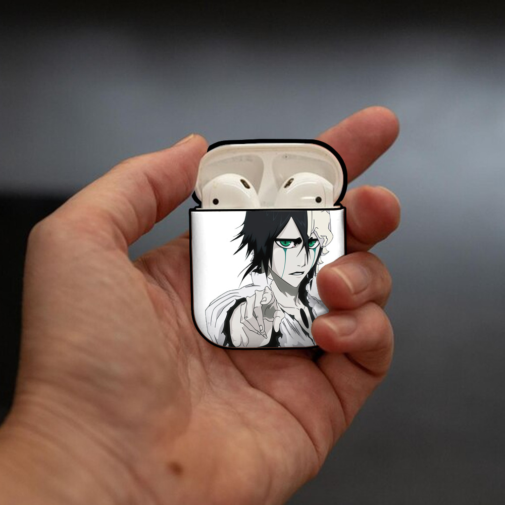 ブリーチ ウルキオラ·シファー BLEACH Ulquiorra cifer AirPods 第2世代保護ケース ハードシェル ブラック 耐衝撃・防指紋・カラビナ付き