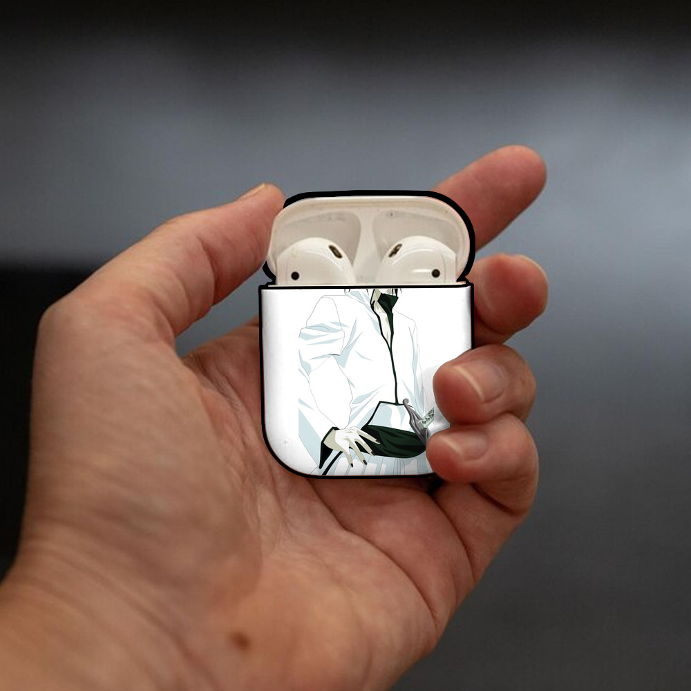 ブリーチ ウルキオラ·シファー BLEACH Ulquiorra cifer AirPods 第2世代保護ケース ハードシェル ブラック 耐衝撃・防指紋・カラビナ付き