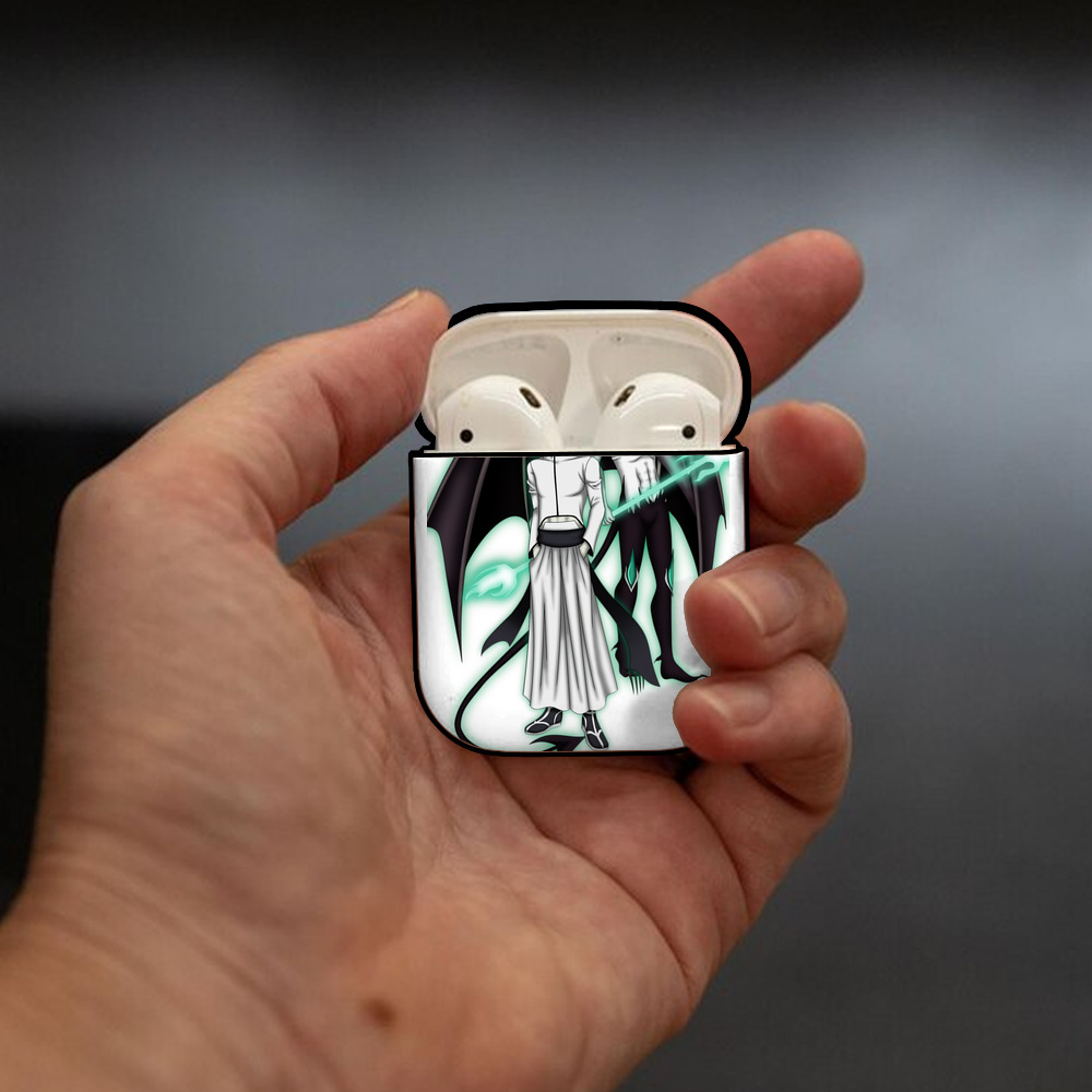 ブリーチ ウルキオラ·シファー BLEACH Ulquiorra cifer AirPods 第2世代保護ケース ハードシェル ブラック 耐衝撃・防指紋・カラビナ付き