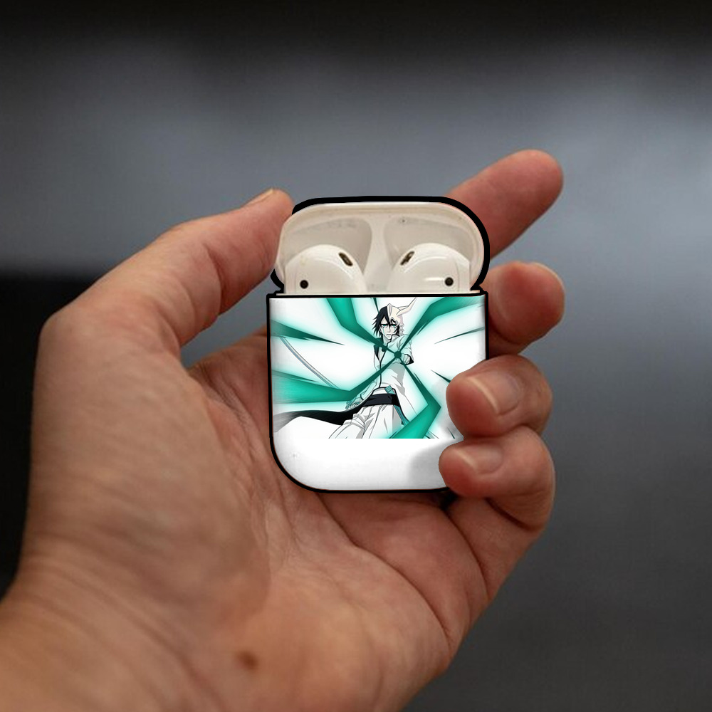 ブリーチ ウルキオラ·シファー BLEACH Ulquiorra cifer AirPods 第2世代保護ケース ハードシェル ブラック 耐衝撃・防指紋・カラビナ付き
