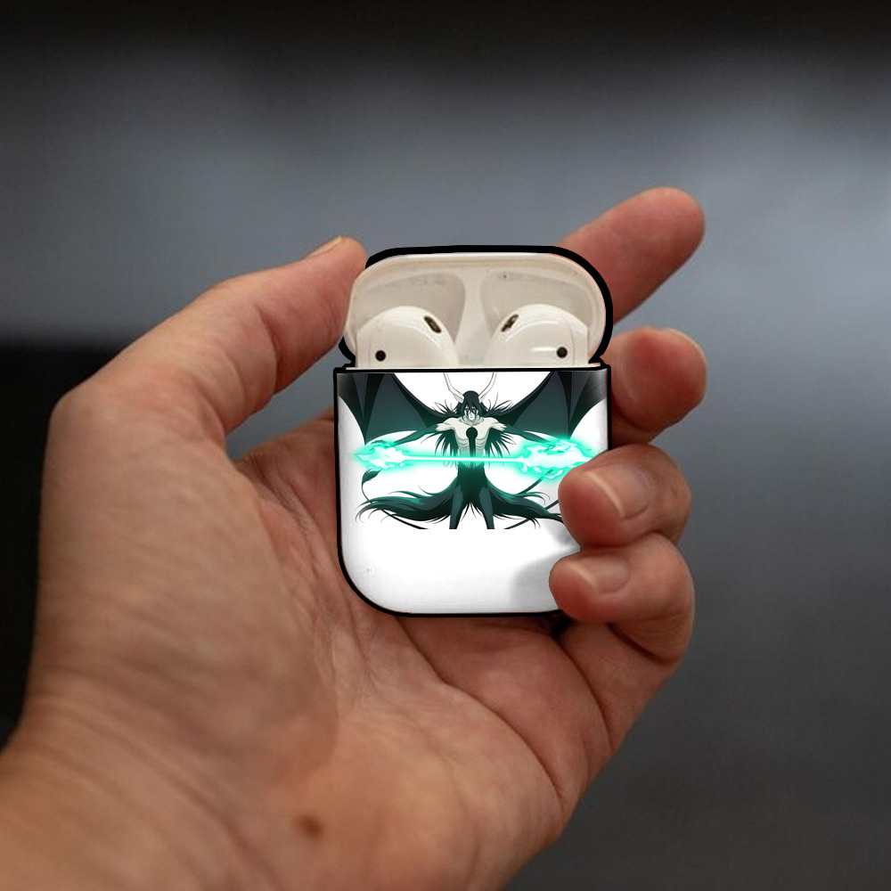 ブリーチ ウルキオラ·シファー BLEACH Ulquiorra cifer AirPods 第2世代保護ケース ハードシェル ブラック 耐衝撃・防指紋・カラビナ付き