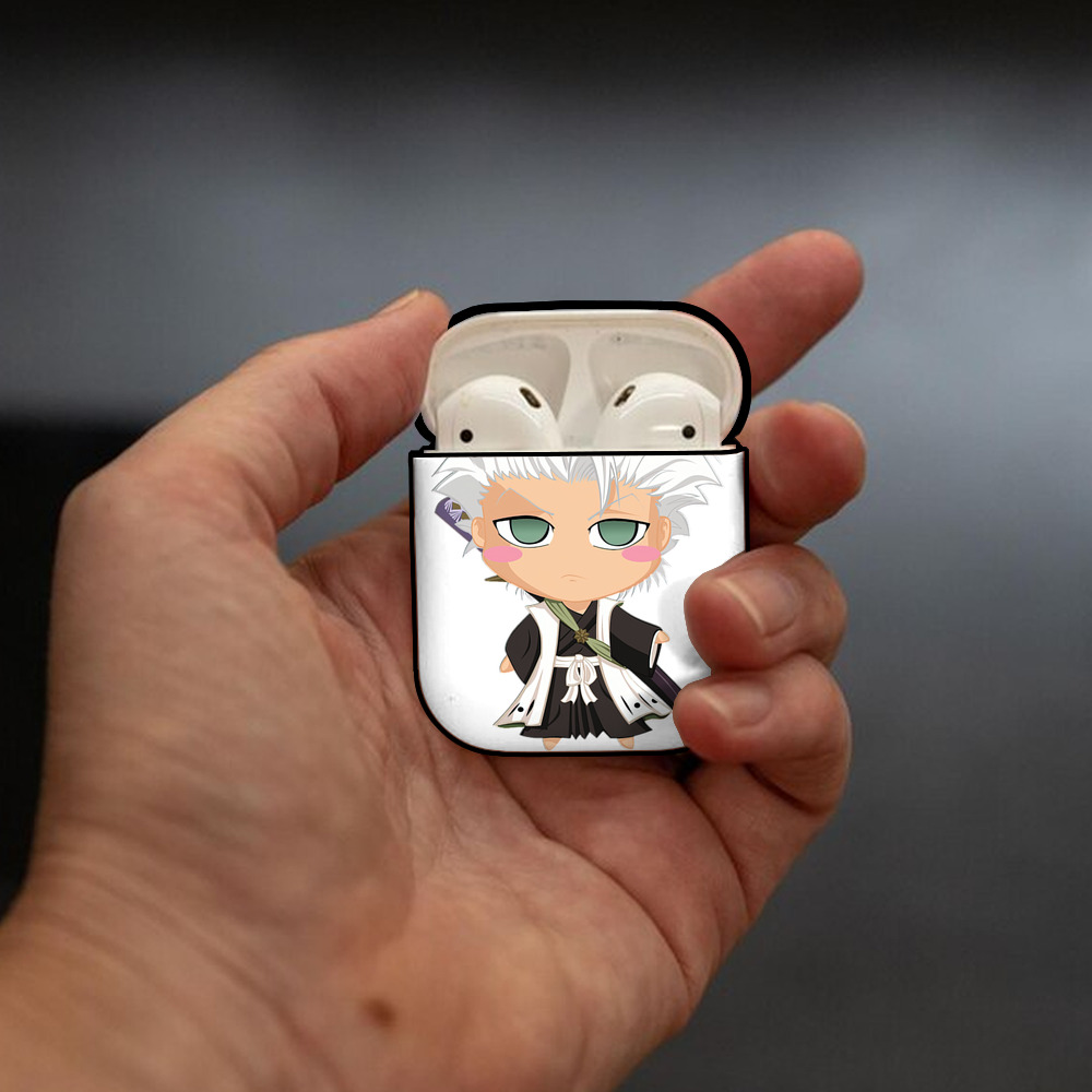 ブリーチ 日番谷冬獅郎（ひつがや とうしろう） BLEACH Hitsugaya Toushirou AirPods 第2世代保護ケース ハードシェル ブラック 耐衝撃・防指紋・カラビナ付き