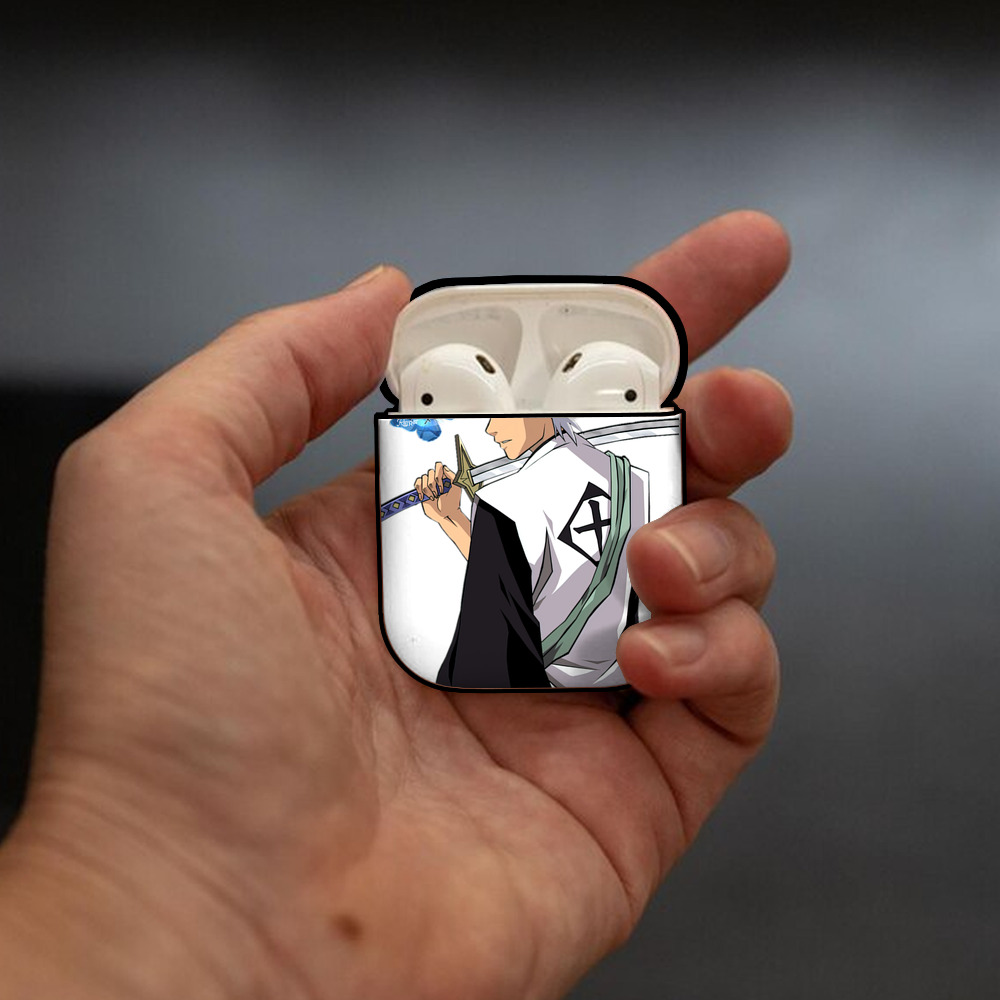 ブリーチ 日番谷冬獅郎（ひつがや とうしろう） BLEACH Hitsugaya Toushirou AirPods 第2世代保護ケース ハードシェル ブラック 耐衝撃・防指紋・カラビナ付き