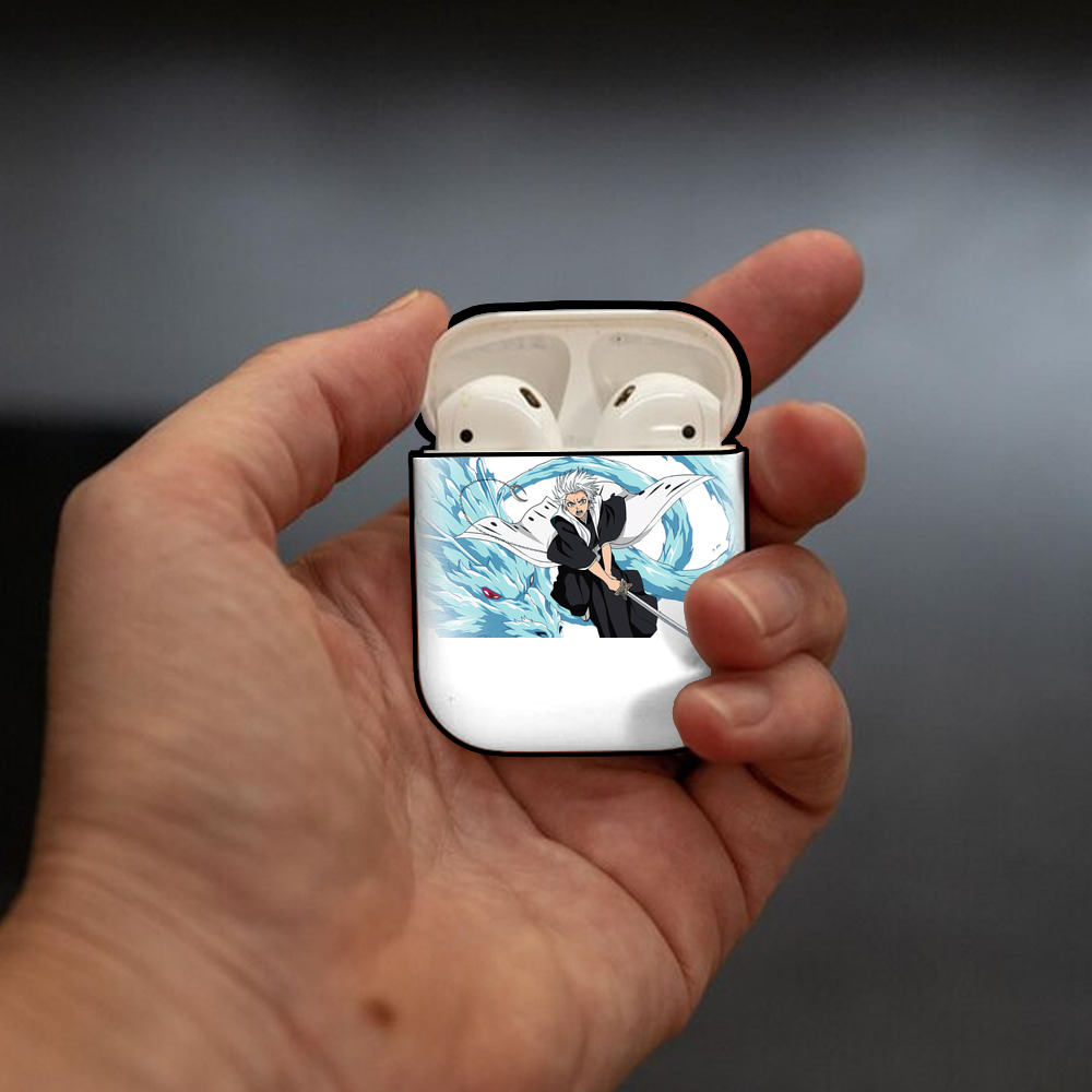 ブリーチ 日番谷冬獅郎（ひつがや とうしろう） BLEACH Hitsugaya Toushirou AirPods 第2世代保護ケース ハードシェル ブラック 耐衝撃・防指紋・カラビナ付き
