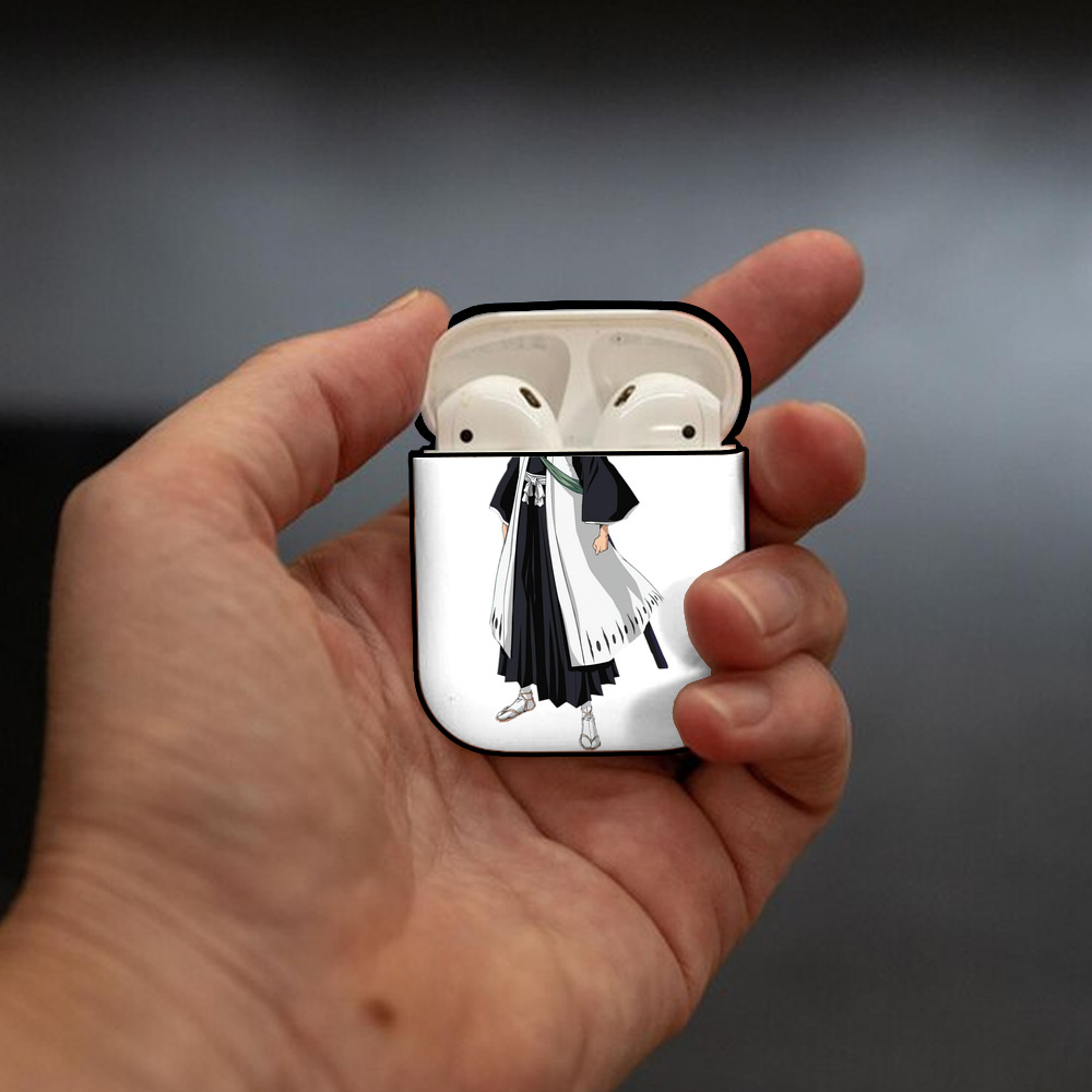 ブリーチ 日番谷冬獅郎（ひつがや とうしろう） BLEACH Hitsugaya Toushirou AirPods 第2世代保護ケース ハードシェル ブラック 耐衝撃・防指紋・カラビナ付き