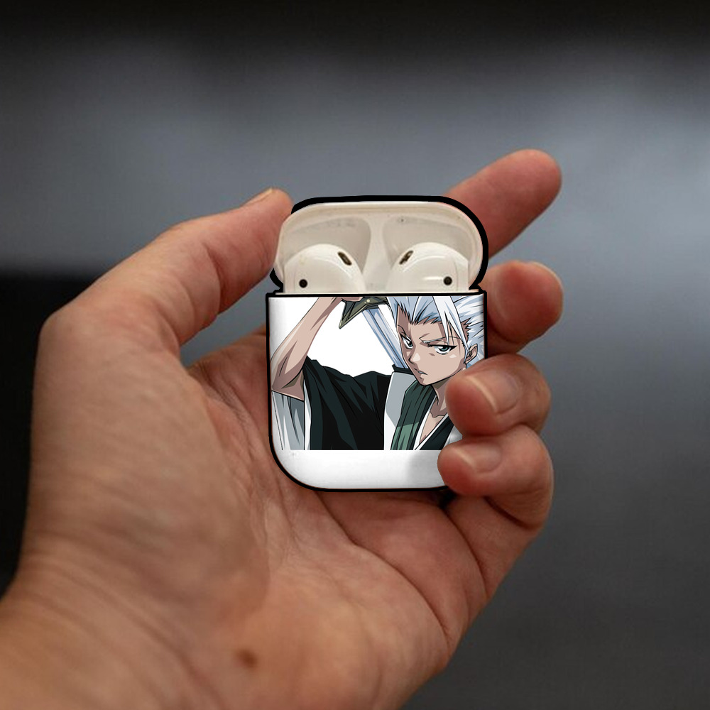 ブリーチ 日番谷冬獅郎（ひつがや とうしろう） BLEACH Hitsugaya Toushirou AirPods 第2世代保護ケース ハードシェル ブラック 耐衝撃・防指紋・カラビナ付き