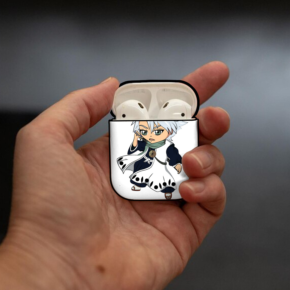 ブリーチ 日番谷冬獅郎（ひつがや とうしろう） BLEACH Hitsugaya Toushirou AirPods 第2世代保護ケース ハードシェル ブラック 耐衝撃・防指紋・カラビナ付き