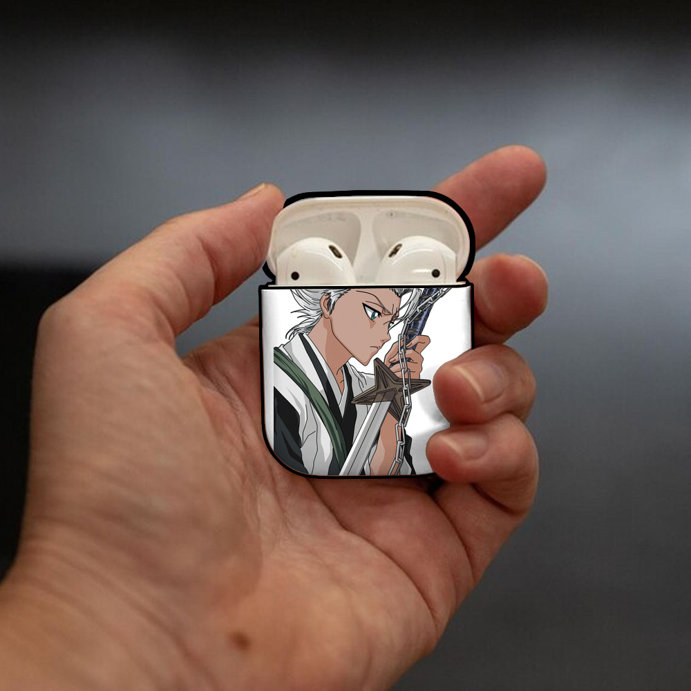ブリーチ 日番谷冬獅郎（ひつがや とうしろう） BLEACH Hitsugaya Toushirou AirPods 第2世代保護ケース ハードシェル ブラック 耐衝撃・防指紋・カラビナ付き