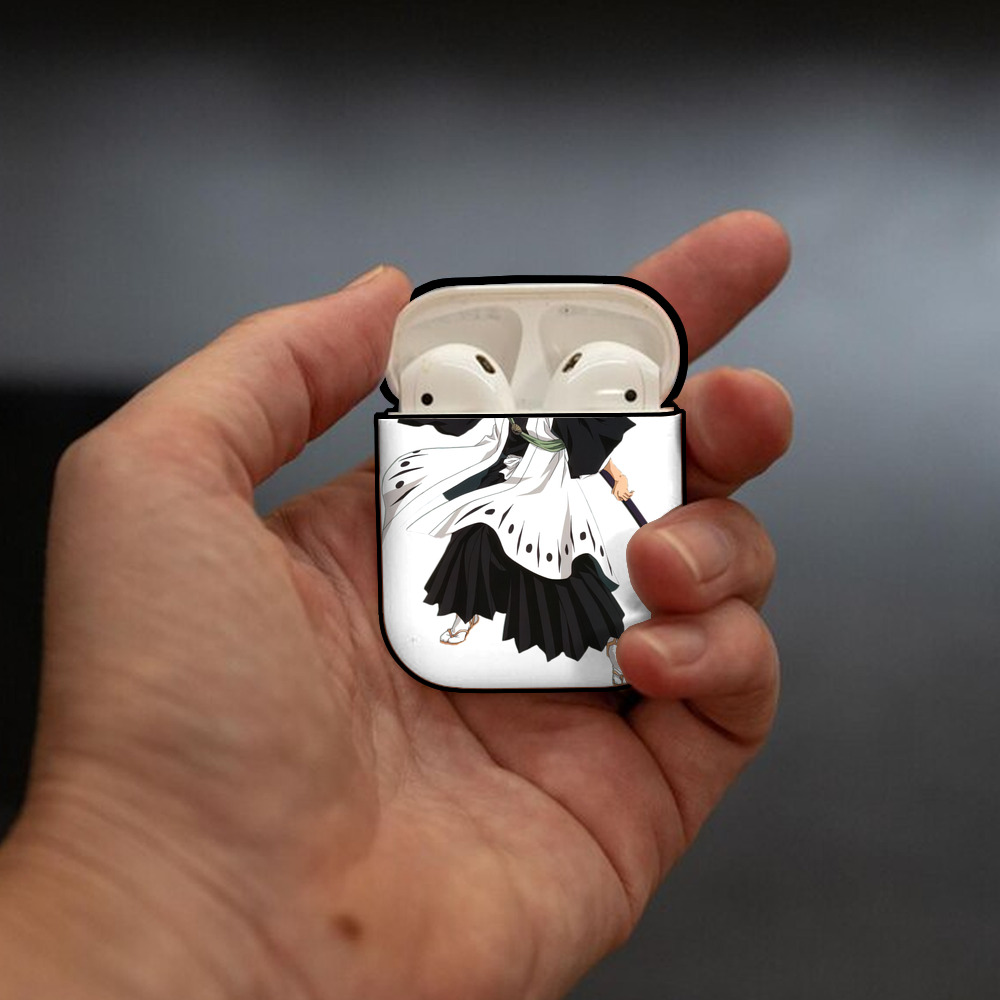 ブリーチ 日番谷冬獅郎（ひつがや とうしろう） BLEACH Hitsugaya Toushirou AirPods 第2世代保護ケース ハードシェル ブラック 耐衝撃・防指紋・カラビナ付き