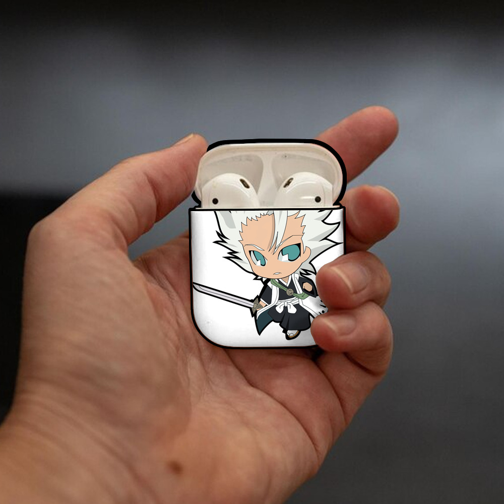 ブリーチ 日番谷冬獅郎（ひつがや とうしろう） BLEACH Hitsugaya Toushirou AirPods 第2世代保護ケース ハードシェル ブラック 耐衝撃・防指紋・カラビナ付き