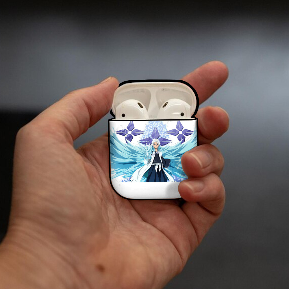 ブリーチ 日番谷冬獅郎（ひつがや とうしろう） BLEACH Hitsugaya Toushirou AirPods 第2世代保護ケース ハードシェル ブラック 耐衝撃・防指紋・カラビナ付き
