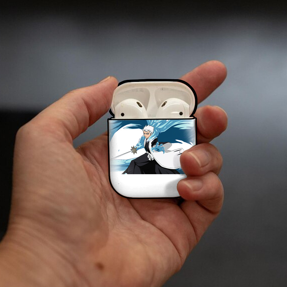 ブリーチ 日番谷冬獅郎（ひつがや とうしろう） BLEACH Hitsugaya Toushirou AirPods 第2世代保護ケース ハードシェル ブラック 耐衝撃・防指紋・カラビナ付き