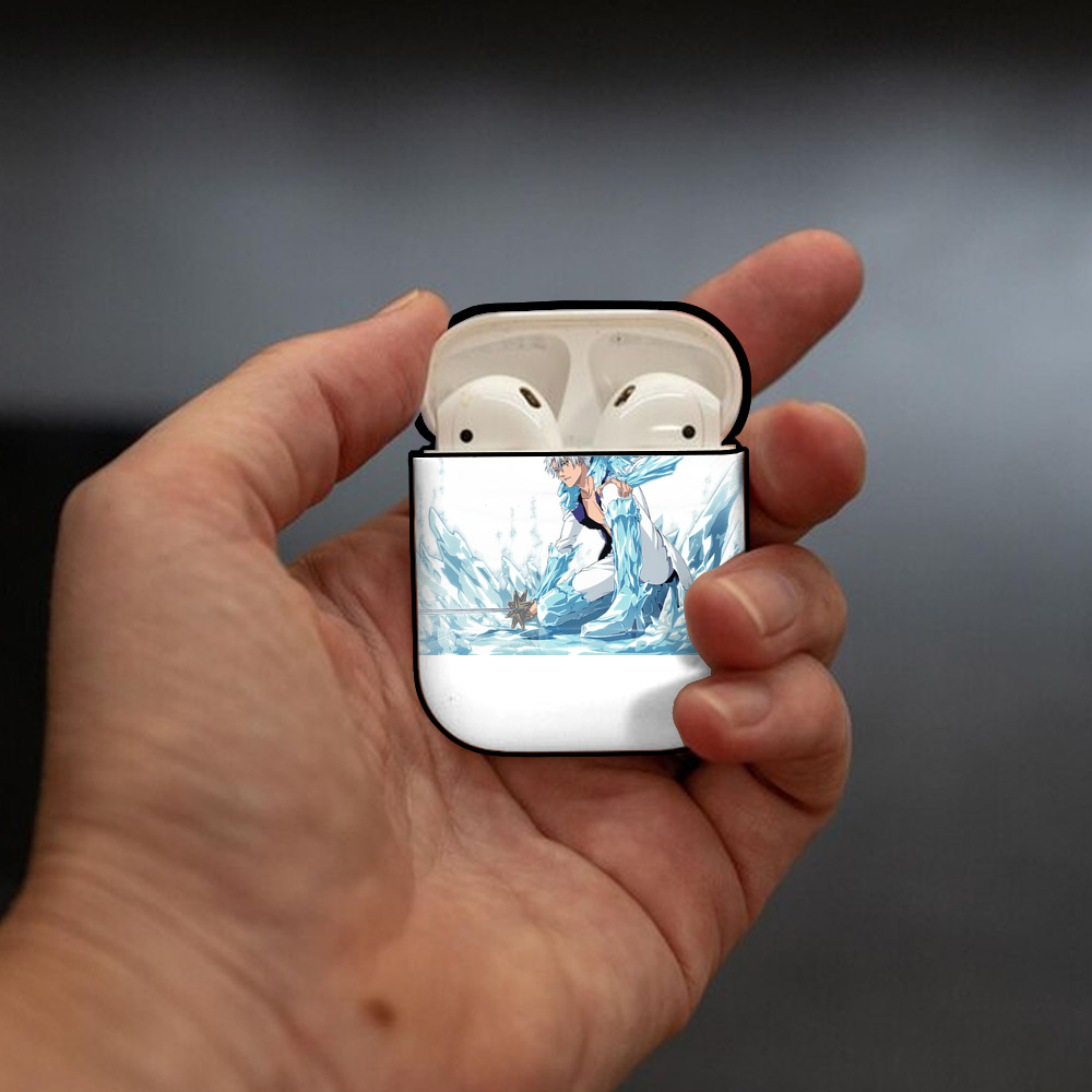 ブリーチ 日番谷冬獅郎（ひつがや とうしろう） BLEACH Hitsugaya Toushirou AirPods 第2世代保護ケース ハードシェル ブラック 耐衝撃・防指紋・カラビナ付き