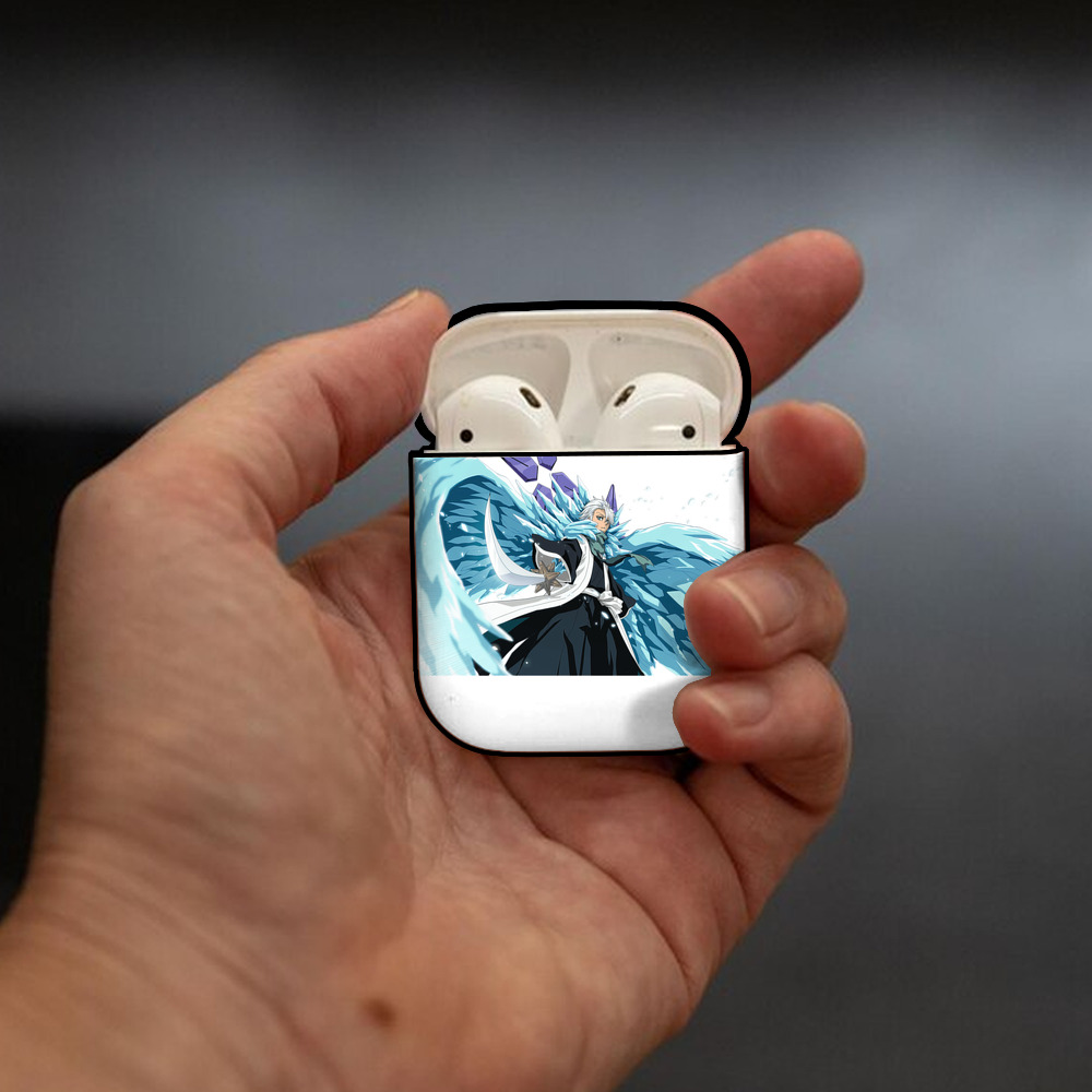 ブリーチ 日番谷冬獅郎（ひつがや とうしろう） BLEACH Hitsugaya Toushirou AirPods 第2世代保護ケース ハードシェル ブラック 耐衝撃・防指紋・カラビナ付き