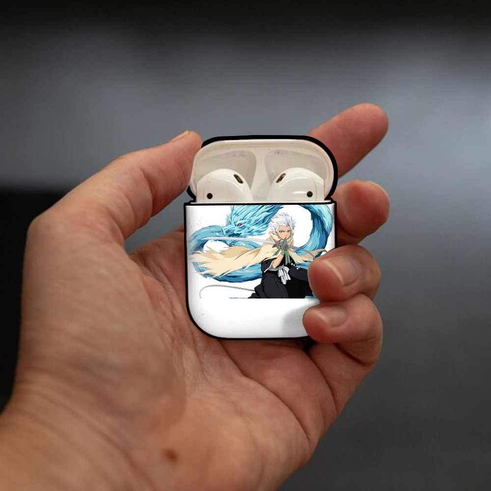 ブリーチ 日番谷冬獅郎（ひつがや とうしろう） BLEACH Hitsugaya Toushirou AirPods 第2世代保護ケース ハードシェル ブラック 耐衝撃・防指紋・カラビナ付き